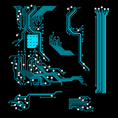 abstract vector background with high tech circuit board Vector Illustration