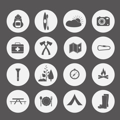 set of camping icons