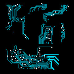 abstract vector background with high tech circuit board Vector Illustration