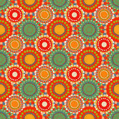 Seamless vintage retro pattern orange textile