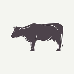 Cow symbol. Vector animal silhouette