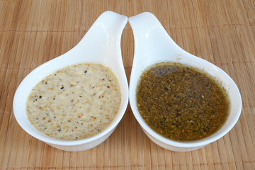 close up of japanese sesame salad dressing sauce
