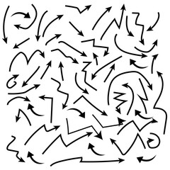 Vector set of black arrow