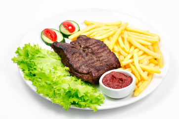 Grilled Pork Chop with Potatoes and Veggies