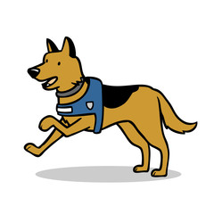 Deutscher Schäferhund mit Hundegeschirr