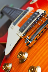 colorful electric guitar close up