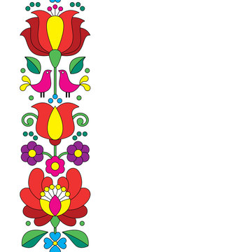 Seamless Kalocsai embroidery - Hungarian floral folk art pattern