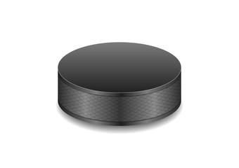 Hockey black puck vector background
