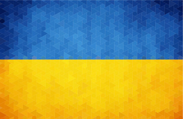 Ukrainian flag of geometric shapes. Vector illustration.