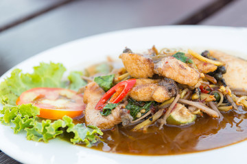 Spicy stir Fried Fish.