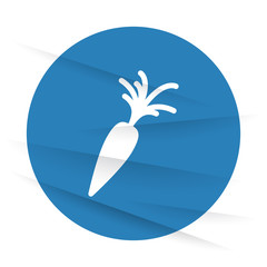 White Carrot icon label on wrinkled paper