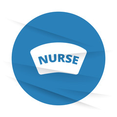 White Nurse icon label on wrinkled paper
