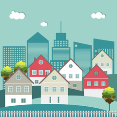 Colorful Houses, Real Estate Concept