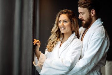 Couple enjoying honeymoon