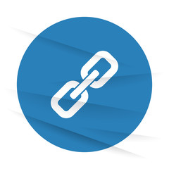 White Links icon label on wrinkled paper