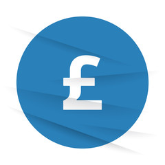 White Pound icon label on wrinkled paper