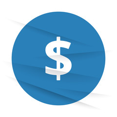 White Dollar icon label on wrinkled paper
