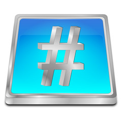 Hashtag Button - 3D illustration