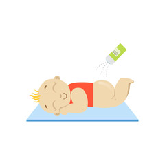 Baby In Red And Powder