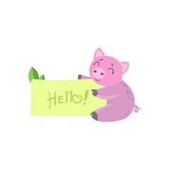 Pig With The Template For The Message
