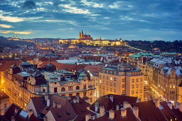 Fototapeta na wymiar Panoramic view of Prague.