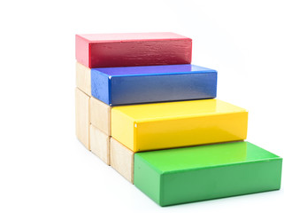 color wooden step block
