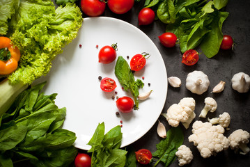 Organic fresh vegetables.