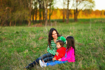 Family happy outdoor.