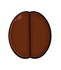 Roasted Coffee Bean Cartoon. Illustration Isolated On White