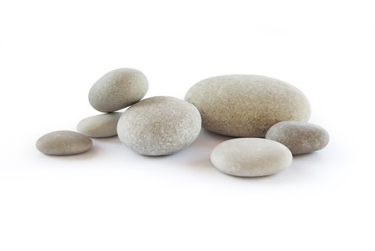 Pebbles, isolated on white