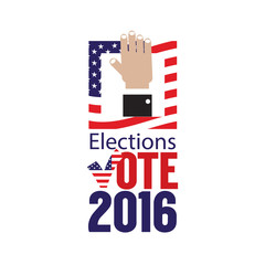 USA Elections Vote 2016 Concept Vector Illustration.