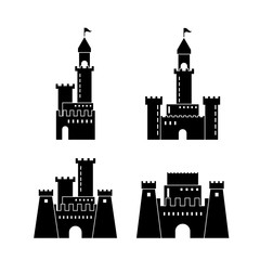 Obraz premium Castle icon. Palace design. Flat illustration, vector
