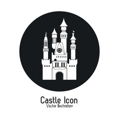 Obraz premium Castle icon. Palace design. Flat illustration, vector