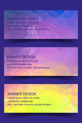 Fototapeta premium Creative abstract website header or banner set. Design template