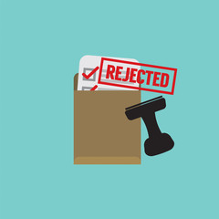 Document Rejected Stamp Vector Illustration.