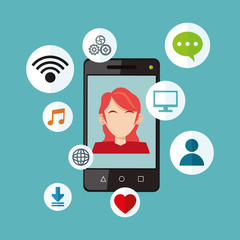 Social media design. Networking icon. Technology concept