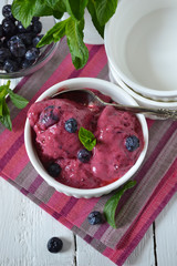 Berry ice cream, fresh, summer blueberry sorbet