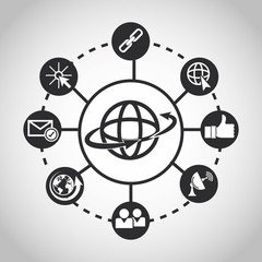 Internet design. online icon. Technology concept, vector illustration