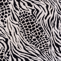 texture of print fabric striped leopard and zebra