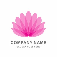 Geometric Lotus Flower Vector Logo Template