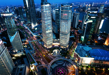 Naklejka premium Shanghai night view, China