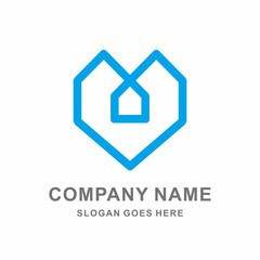 Simple House Shape Vector Logo Template