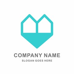 Simple House Shape Vector Logo Template