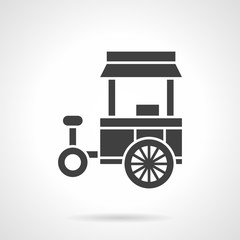 Street food trade cart glyph style vector icon