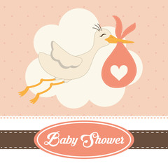 Baby Shower design. Invitation concep. Colorful illustration