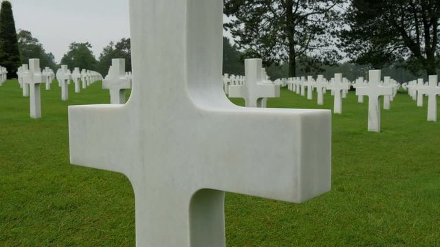 Some of the white crosses in Normandy American Cemetery and Memorial. The Normandy American Cemetery and Memorial is a World War II cemetery and memorial in Colleville-sur-Mer