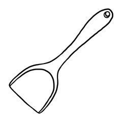 kitchen spade / cartoon vector and illustration, black and white, hand drawn, sketch style, isolated on white background.
