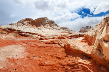 Amazing colors and shapes of sandstone formations in White Pocket, Arizona