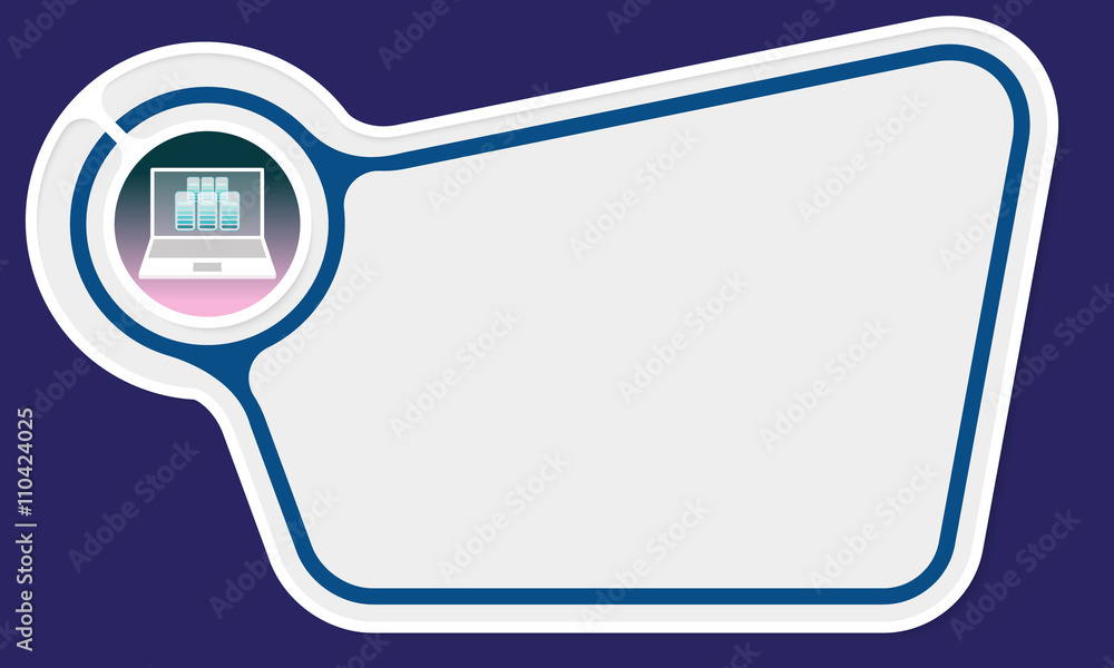 Poster abstract box with an internal frame for your text and laptop