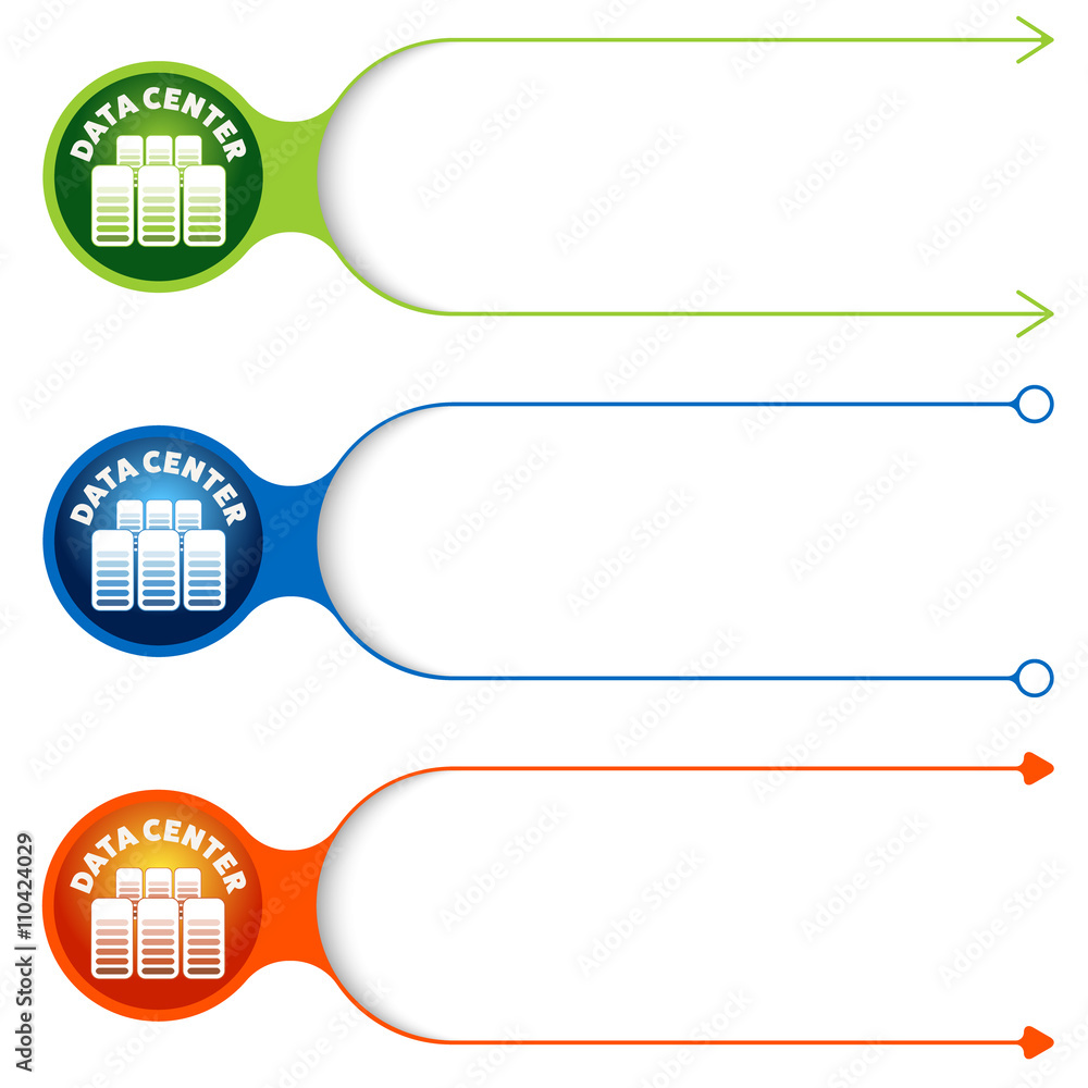 Poster three vector frames for your text and data center